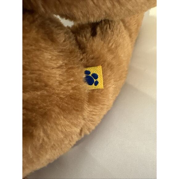 Build-A-Bear floppy eared dog brown with white circle on eye and pink tongue - Picture 5 of 7